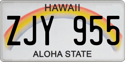 HI license plate ZJY955