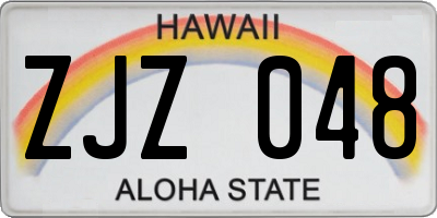 HI license plate ZJZ048