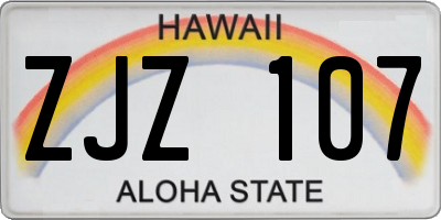 HI license plate ZJZ107