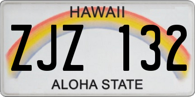 HI license plate ZJZ132