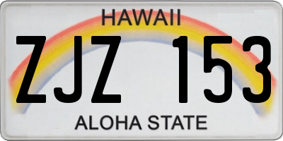 HI license plate ZJZ153
