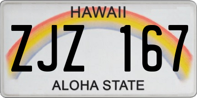 HI license plate ZJZ167