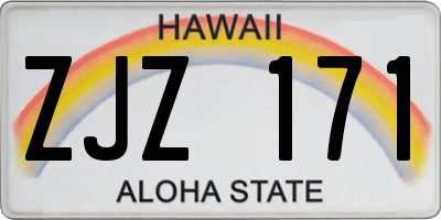 HI license plate ZJZ171
