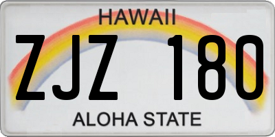 HI license plate ZJZ180