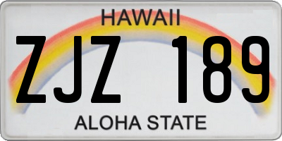 HI license plate ZJZ189