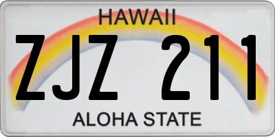 HI license plate ZJZ211