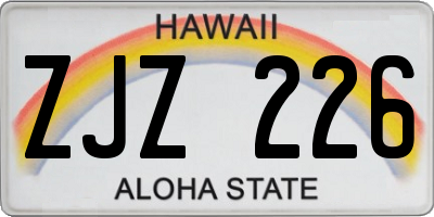 HI license plate ZJZ226