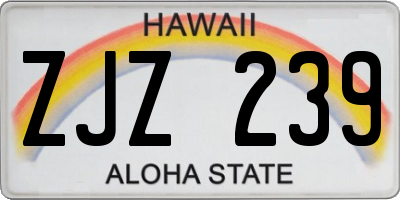 HI license plate ZJZ239