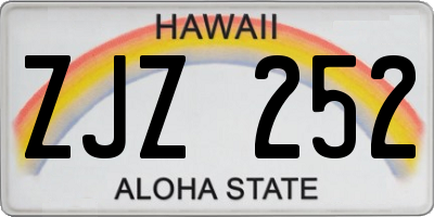 HI license plate ZJZ252