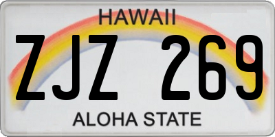 HI license plate ZJZ269