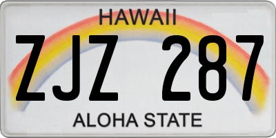 HI license plate ZJZ287