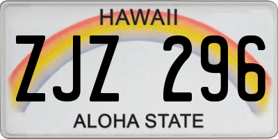 HI license plate ZJZ296