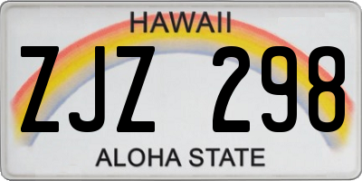 HI license plate ZJZ298