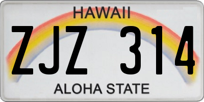 HI license plate ZJZ314