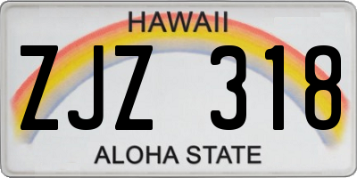 HI license plate ZJZ318