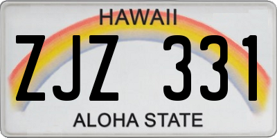 HI license plate ZJZ331