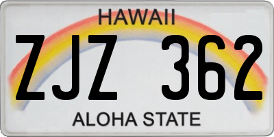 HI license plate ZJZ362