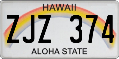 HI license plate ZJZ374