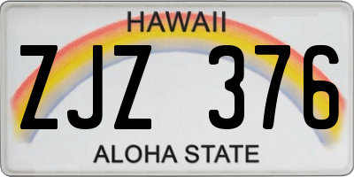 HI license plate ZJZ376