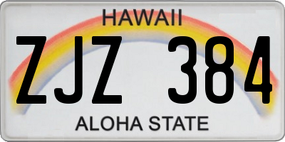 HI license plate ZJZ384