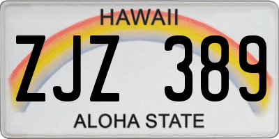 HI license plate ZJZ389