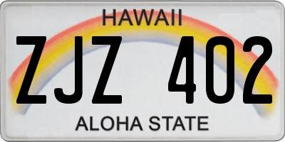 HI license plate ZJZ402
