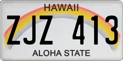 HI license plate ZJZ413