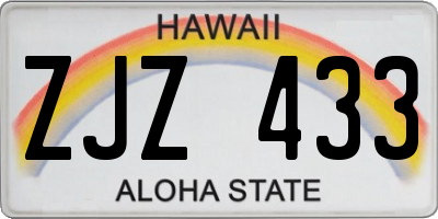 HI license plate ZJZ433