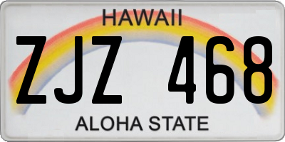 HI license plate ZJZ468