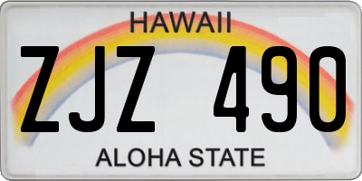 HI license plate ZJZ490