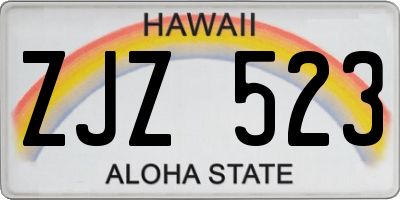 HI license plate ZJZ523