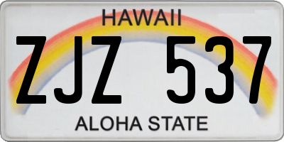 HI license plate ZJZ537
