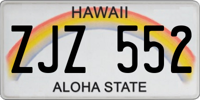 HI license plate ZJZ552