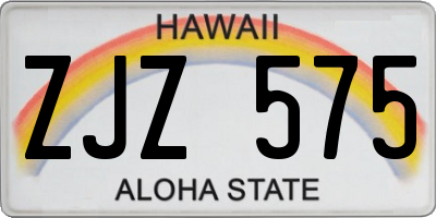 HI license plate ZJZ575