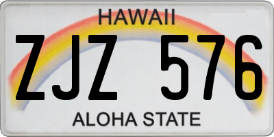 HI license plate ZJZ576