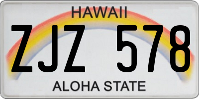 HI license plate ZJZ578