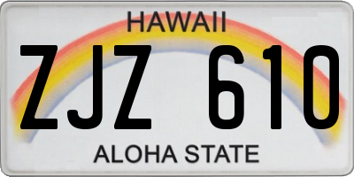 HI license plate ZJZ610
