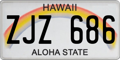 HI license plate ZJZ686