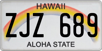 HI license plate ZJZ689