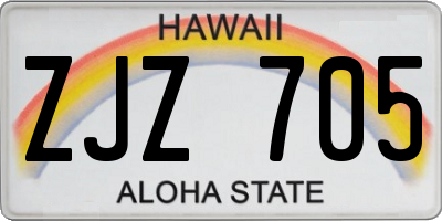 HI license plate ZJZ705