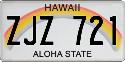 HI license plate ZJZ721