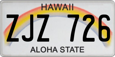 HI license plate ZJZ726