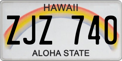 HI license plate ZJZ740