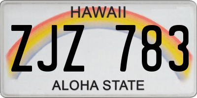 HI license plate ZJZ783