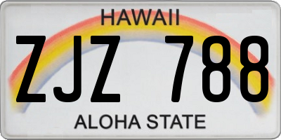 HI license plate ZJZ788
