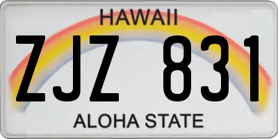 HI license plate ZJZ831
