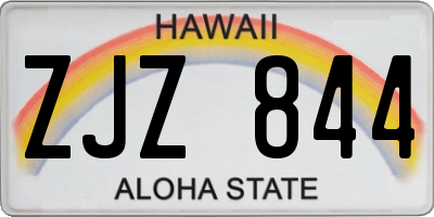 HI license plate ZJZ844