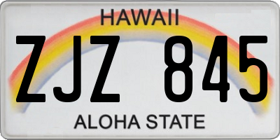 HI license plate ZJZ845