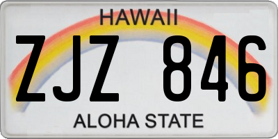 HI license plate ZJZ846