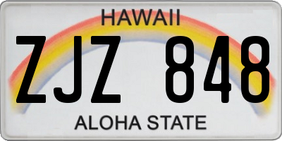 HI license plate ZJZ848